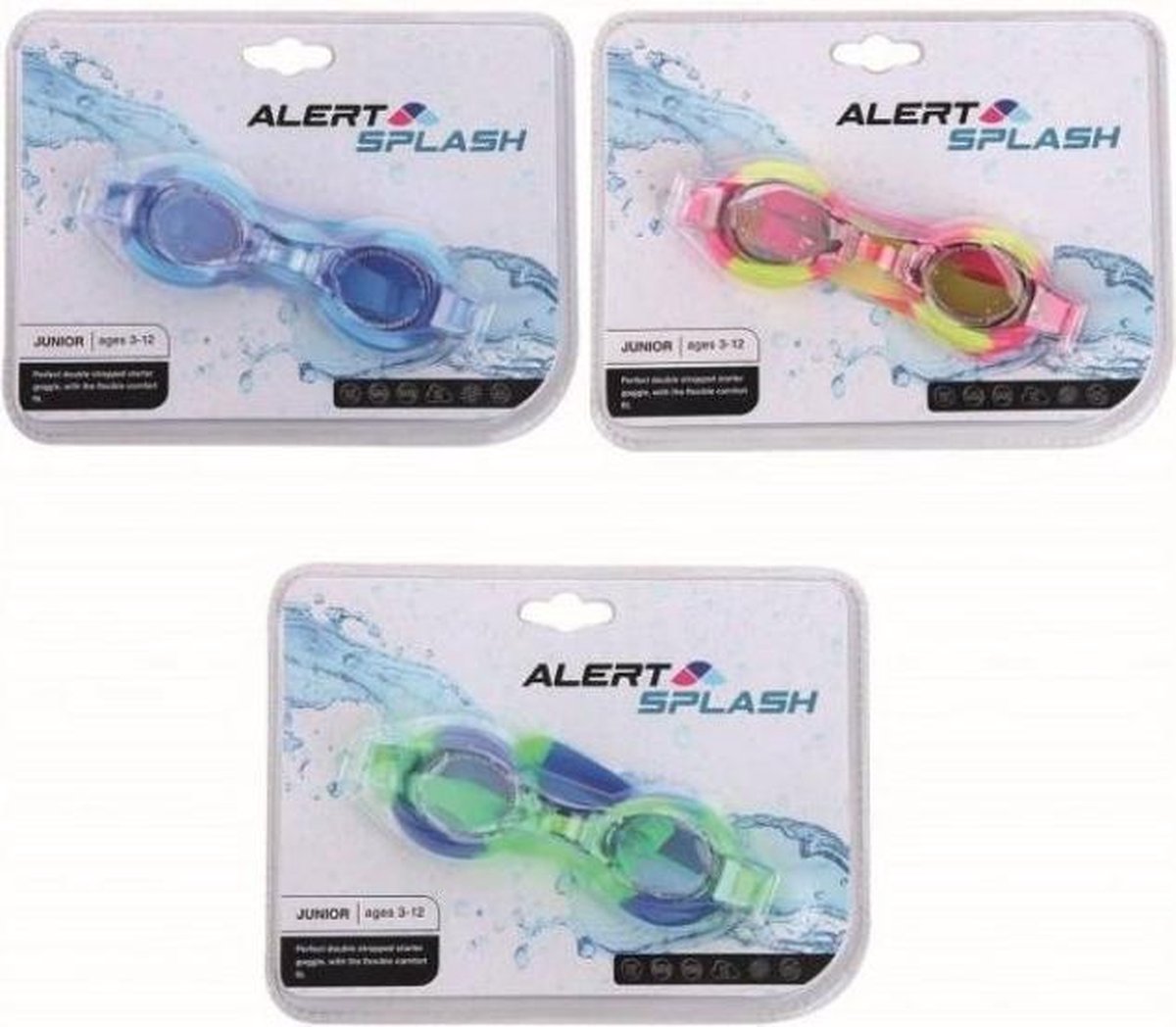 ALERT SPLASH ZWEMBRIL 3-12 JAAR MAAT S/M 3 ASSORTI