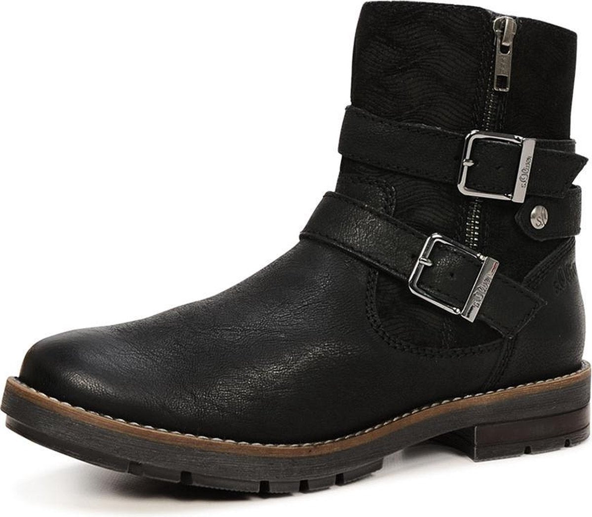 s.Oliver Biker Boots met Gespen - Damesschoenen - Zwart - Maat: 40