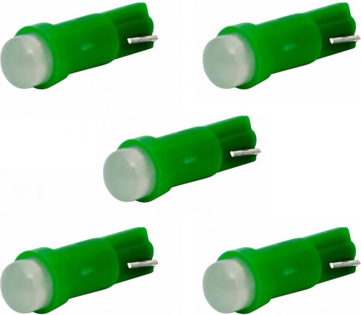 T5 autolamp 5 stuks | dashbordverlichting | kleur groen | LED 12V DC