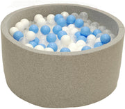 Ballenbak Grijs 90x40 met 250 ballen Babyblauw