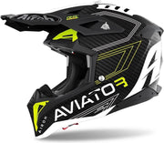 Airoh Aviator 3 AMS² Primal mat zwart carbon geel wit