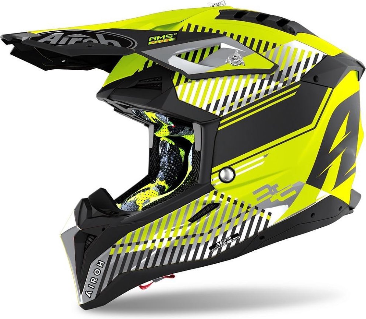 Airoh Aviator 3 AMS² Wave mat geel zwart grijs