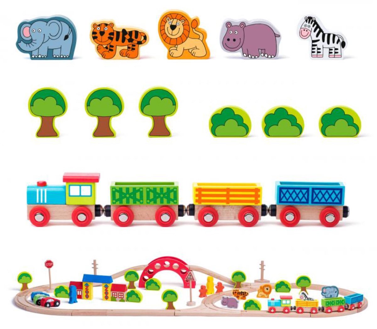 Treinset woody 60-delig