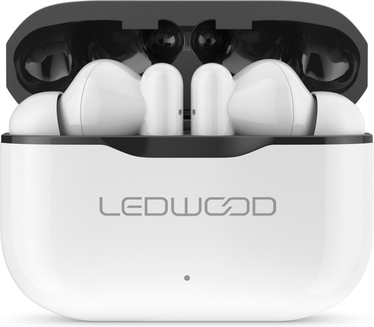 LEDWOOD LD-T06-WHI-BLK CAPELLA TWS earphones met oplaadcase en superbass