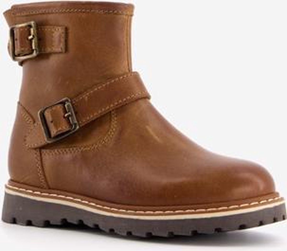 Groot leren jongens boots - Cognac - Maat 31