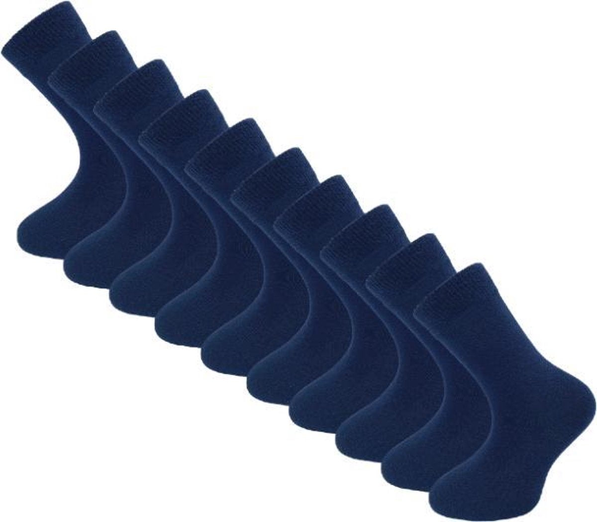 10 paar Basic Kindersokken - Naadloos - Marine - Maat 31-34