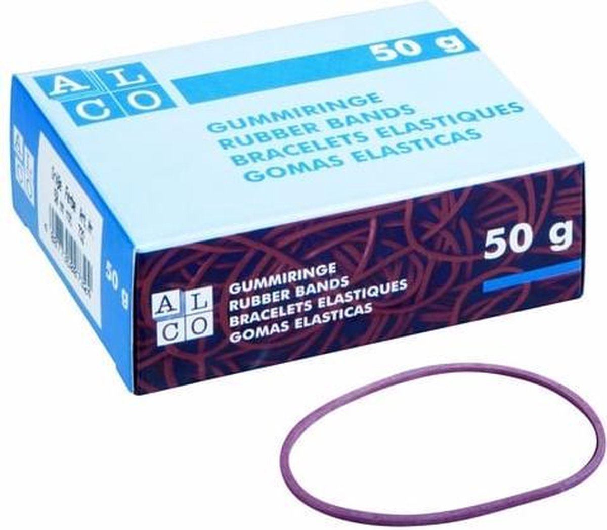 Elastieken Alco 40mm rood - kartonnen doosje a 50 gram