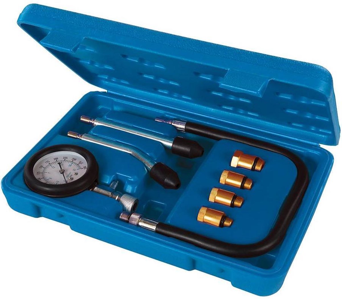 Silverline 8-delige compressietester set voor benzinemotoren 0 - 300 psi