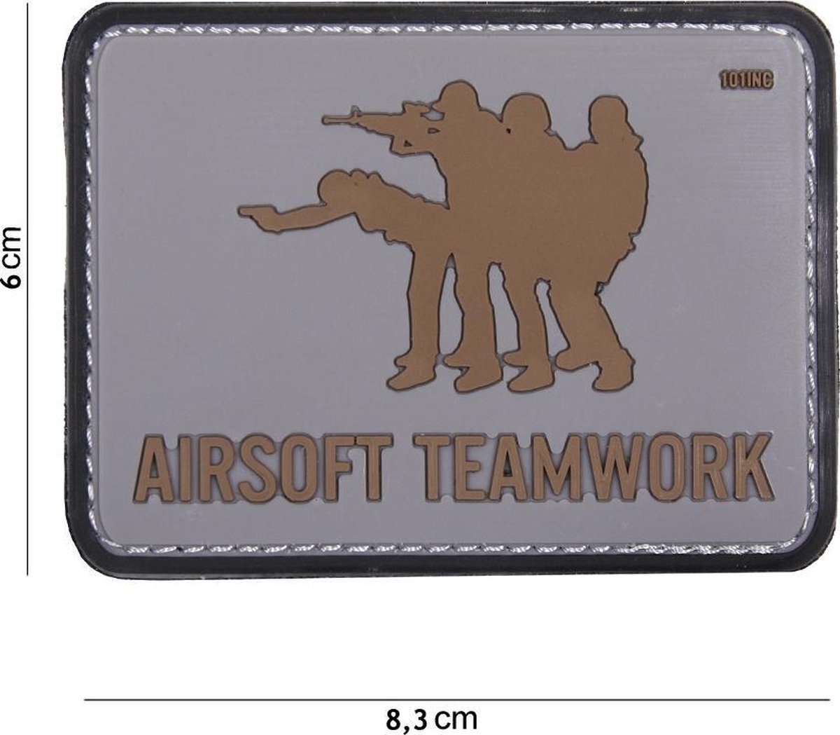 Embleem 3D PVC Airsoft Teamwork grijs