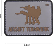 Embleem 3D PVC Airsoft Teamwork grijs
