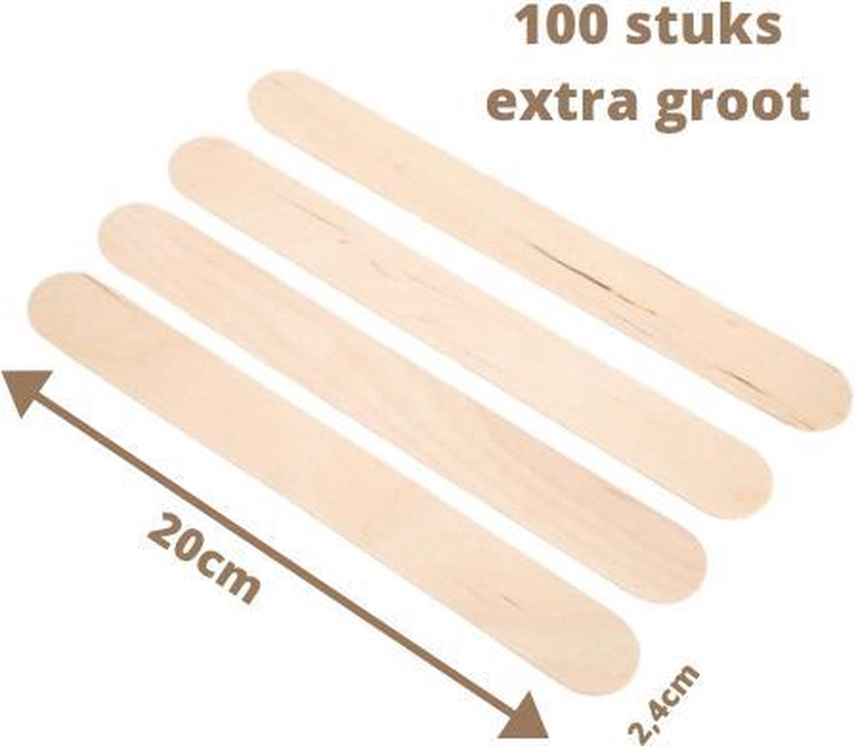 100 stuks EXTRA grote WAX spatels