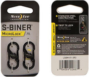 Nite Ize - S-biner Microlock - stainless  Zwart