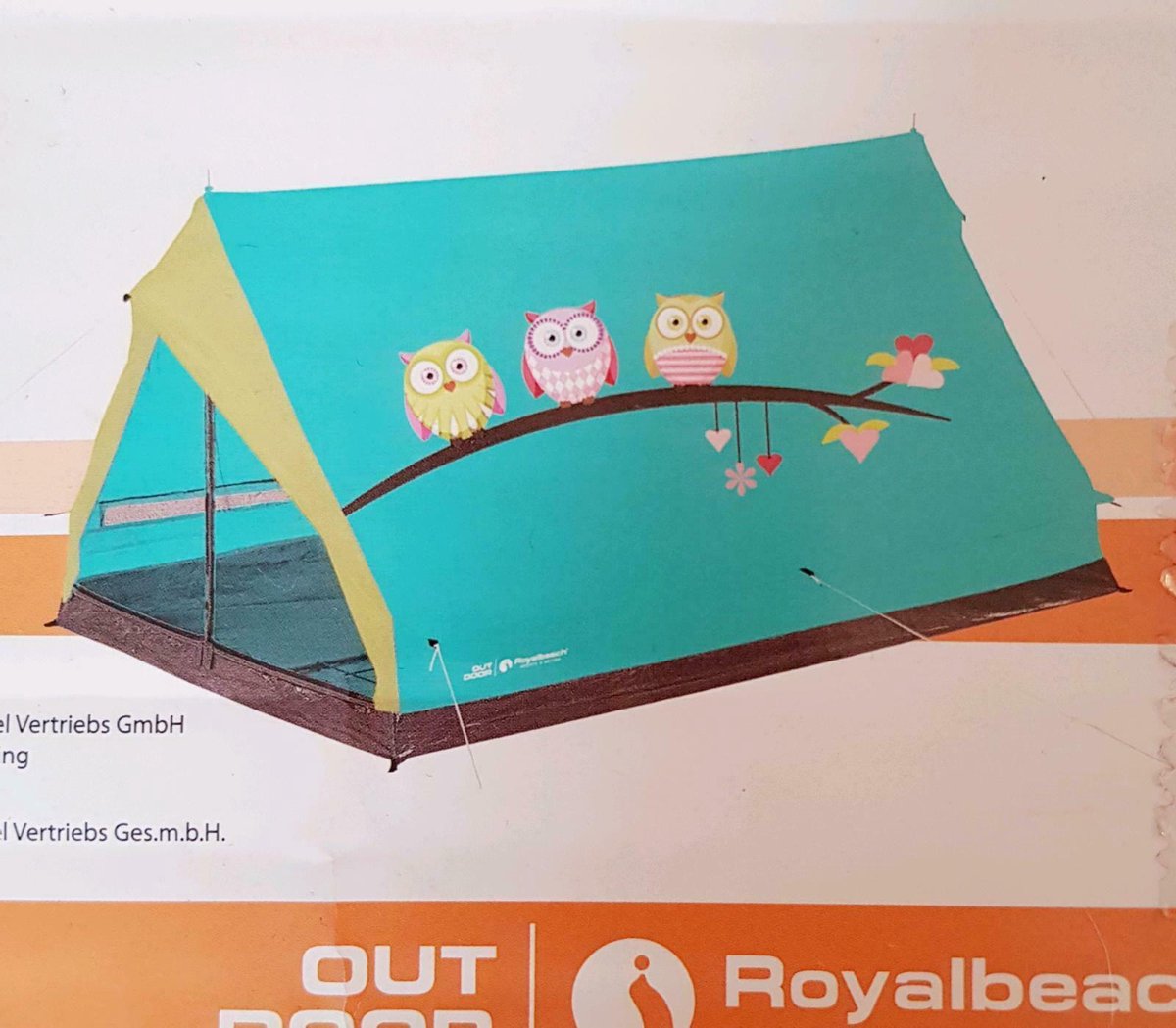 Royalbeach - Kindertent uil - voor 2 kinderen - Waterdicht - 190x120x95 cm