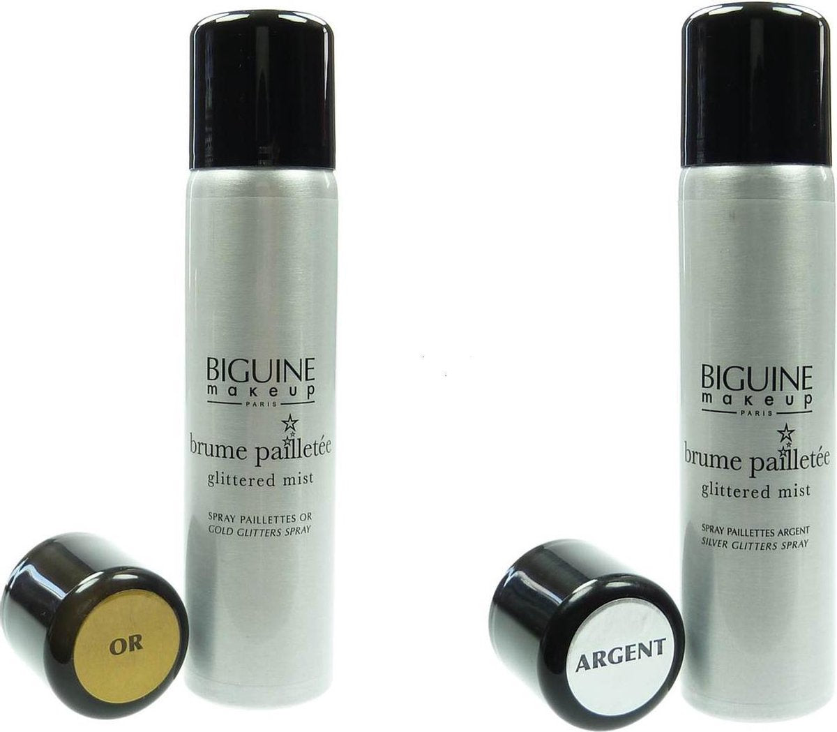 Biguine makeup - silver & gold Glitter Spray Body Spray Hair Spray 2x75ml