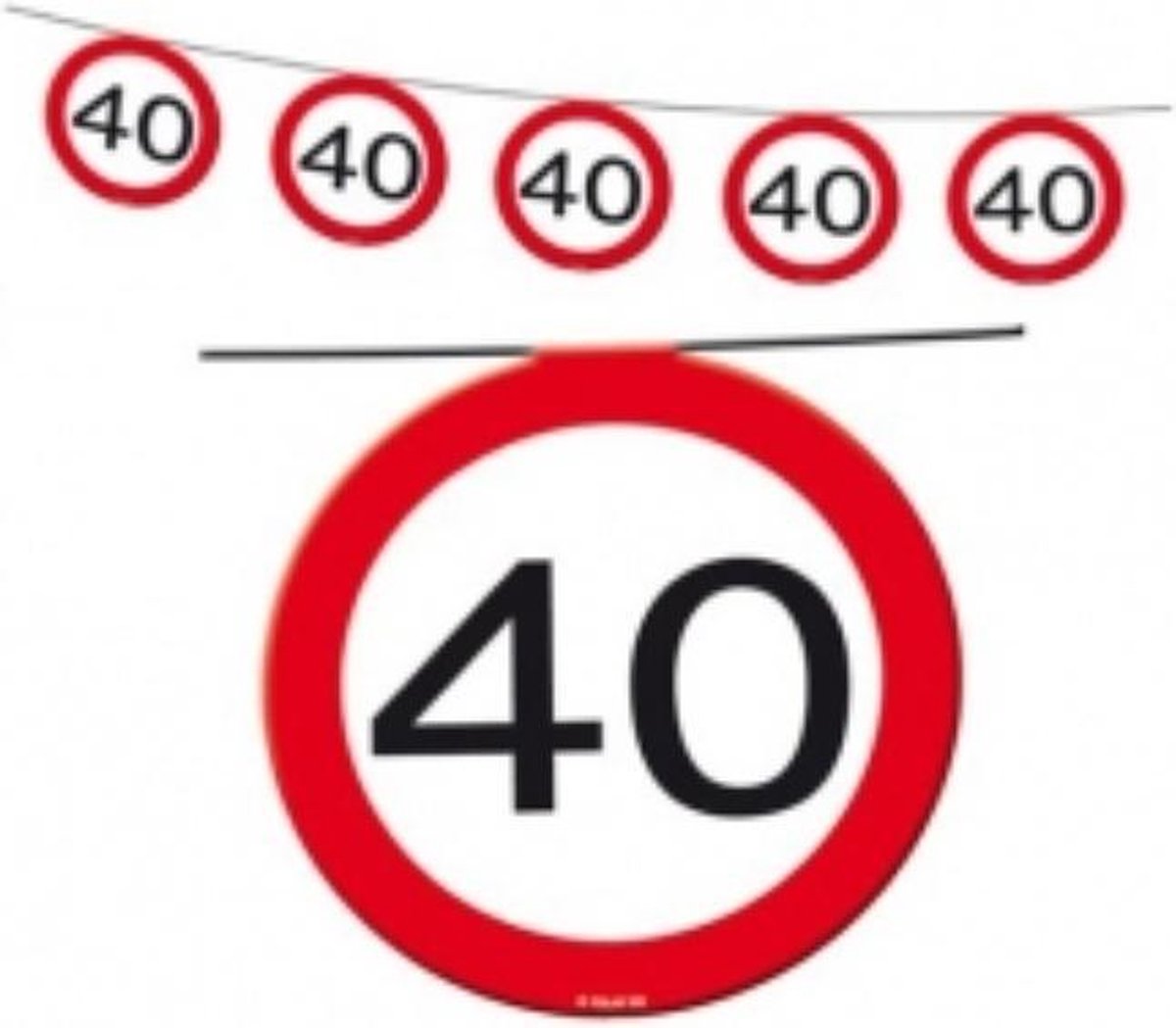 Vlaggenlijn Verkeersbord 40 & 8 Ballonnen verkeersbord 40 jaar