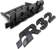 Set R32 grill embleem + achterkant embleem - Golf - Polo embleem - Volkswagen - zwart