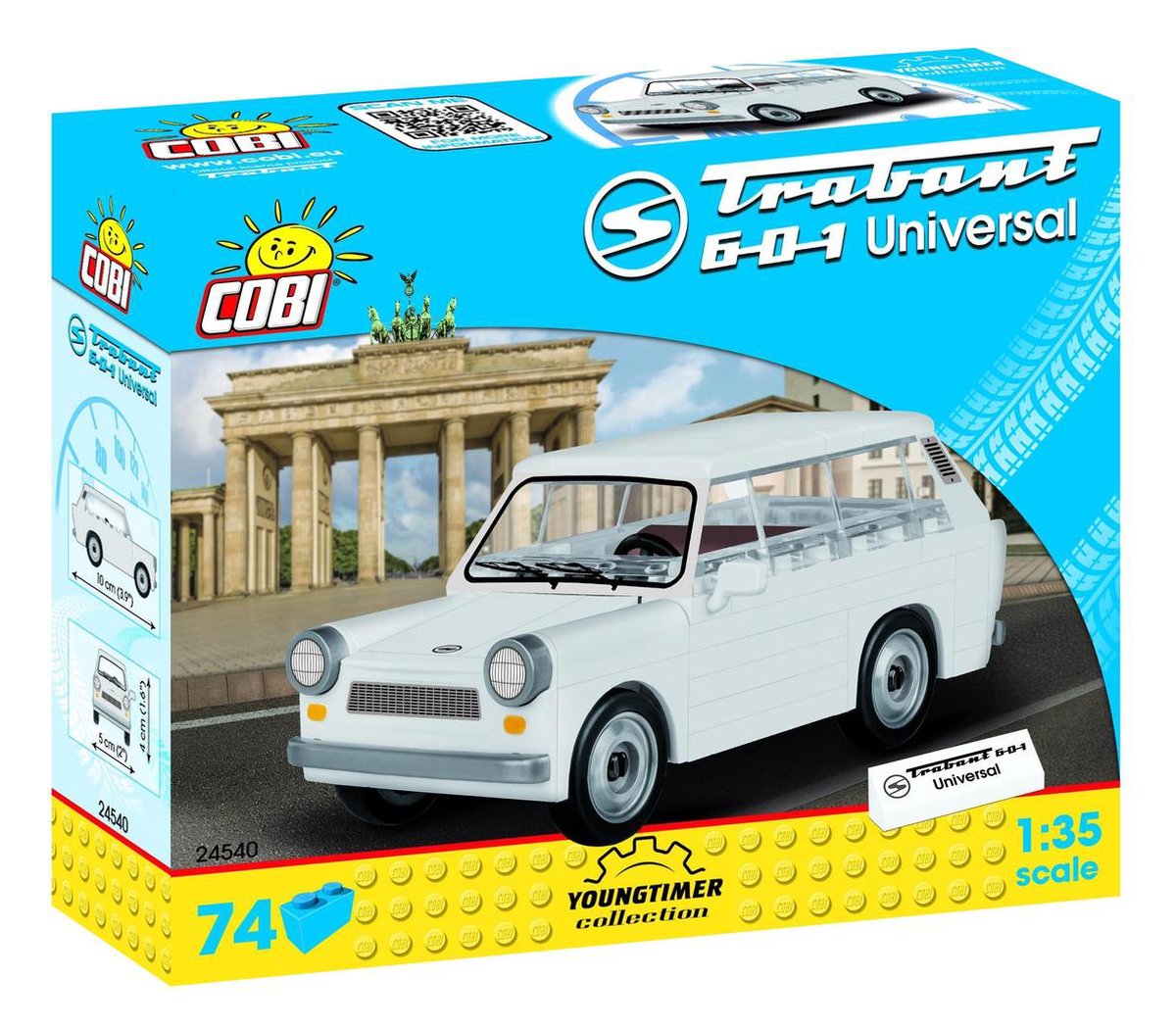 Cobi Youngtimer Bouwpakket Trabant 1:35 Wit 74 -delig 24540