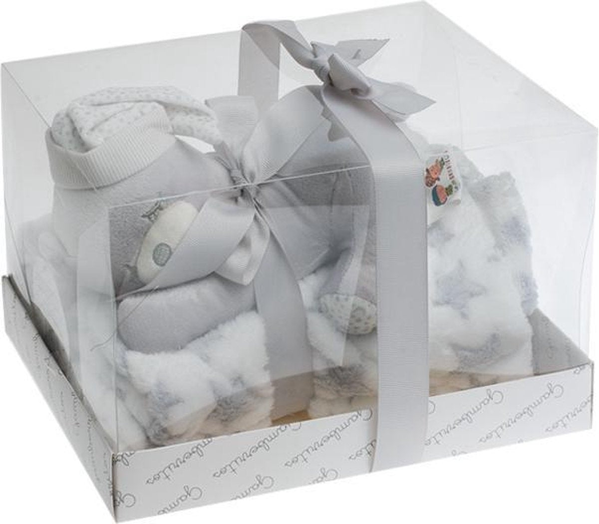 Gamberritos babydeken en beer 110 cm polyester grijs 2-delig - Kraam cadeau - dekentje - beertje - baby - baby deken - kids - kinderen