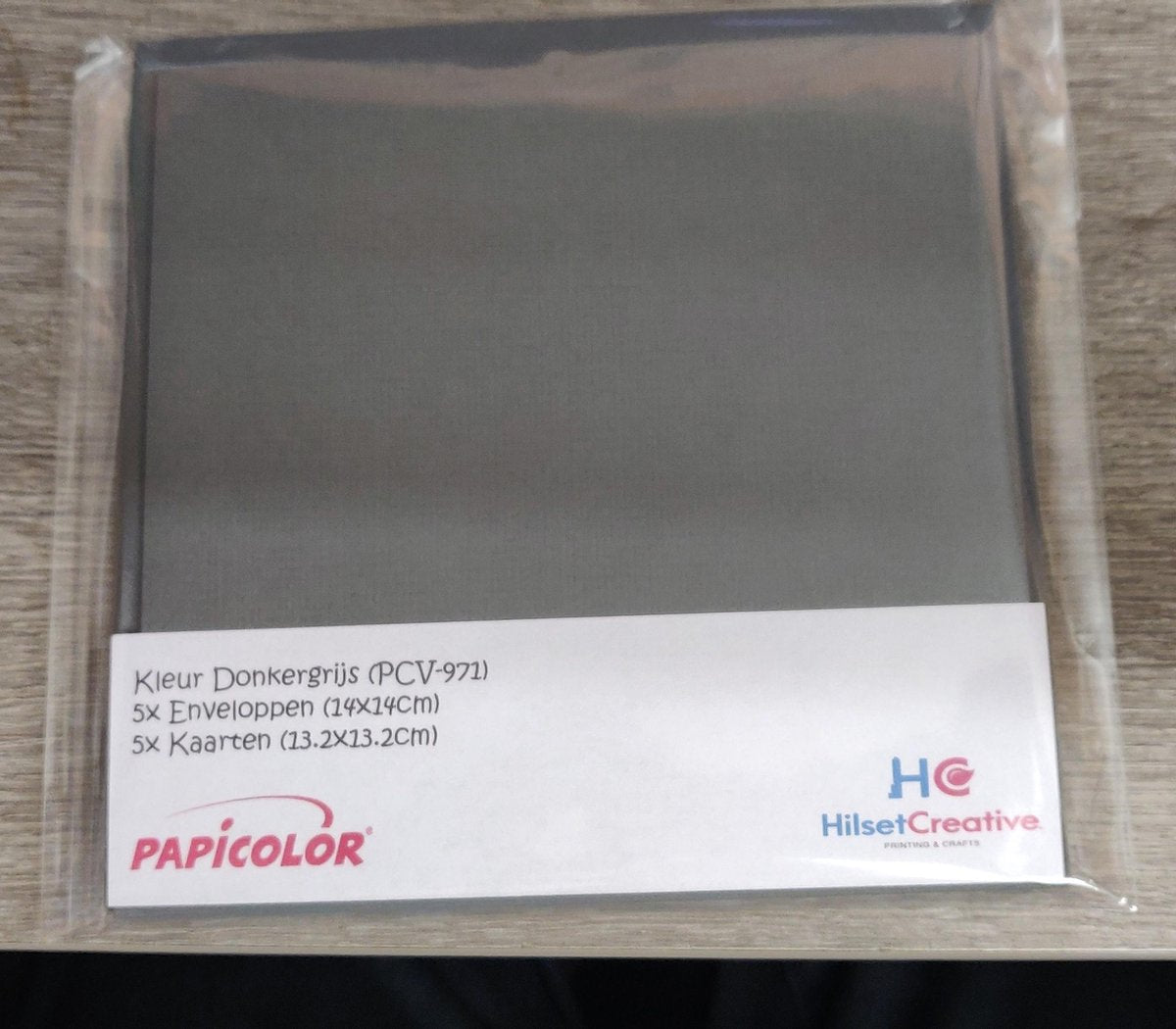 Papicolor 5 Kaarten & Enveloppen - Donkergrijs