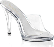 Fabulicious Muiltjes met hak -42 Shoes- FLAIR-401 US 12 Transparant/Zilverkleurig