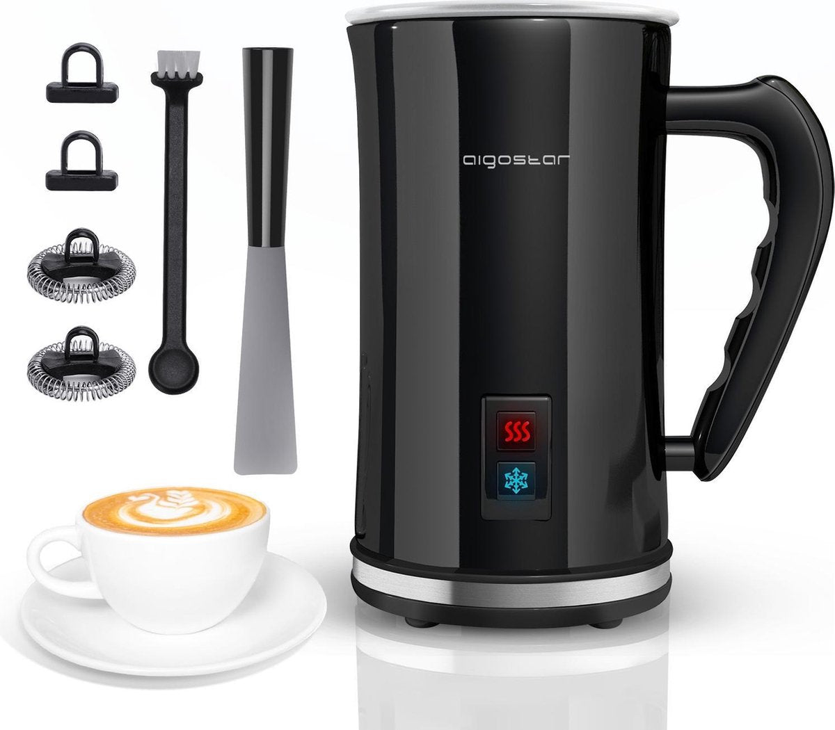 Aigostar Capu 30RJP - Melkopschuimer - Zwart