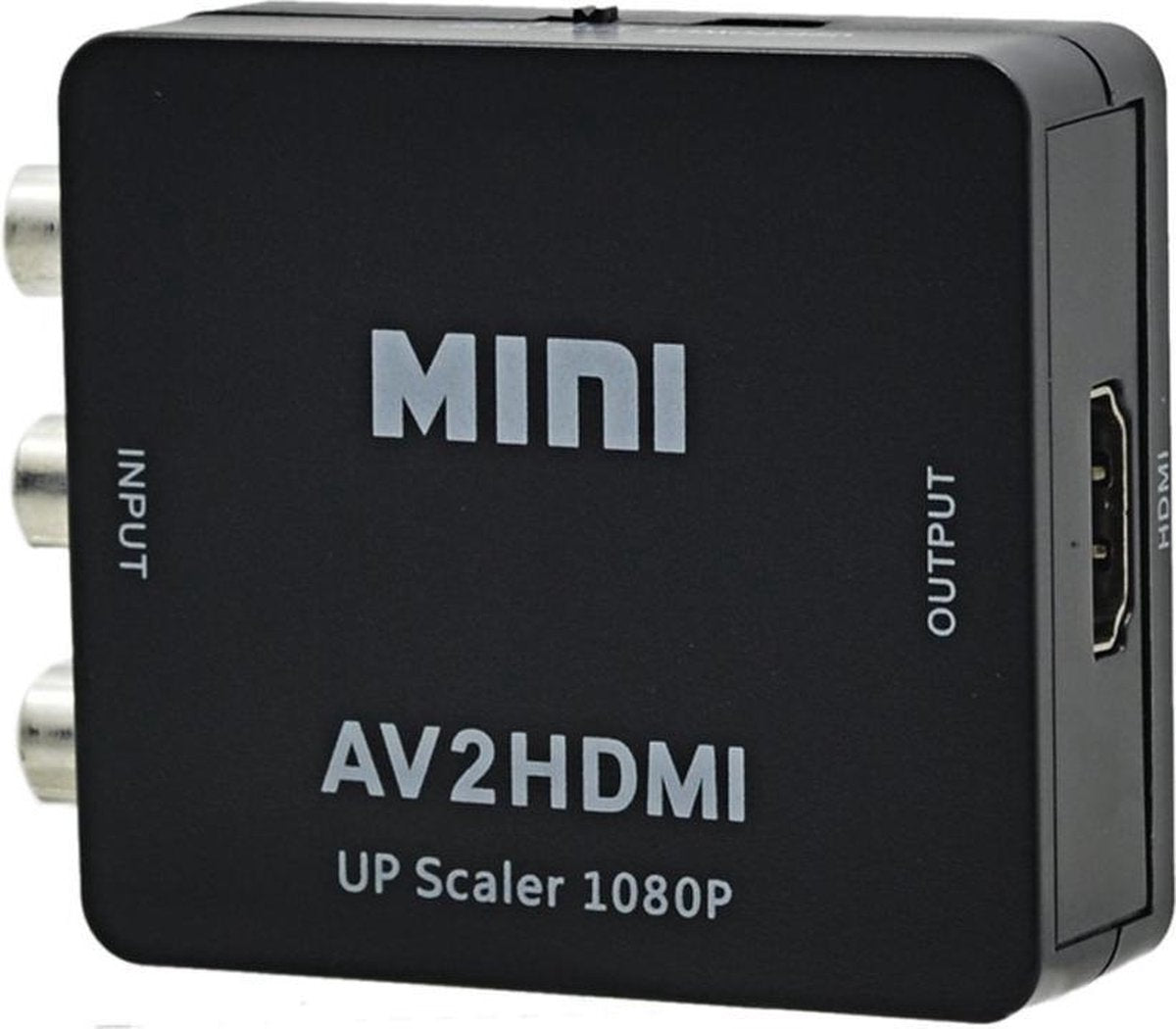 Mini Composite RCA AV naar HDMI Converter Upscaler Adapter - Zwart