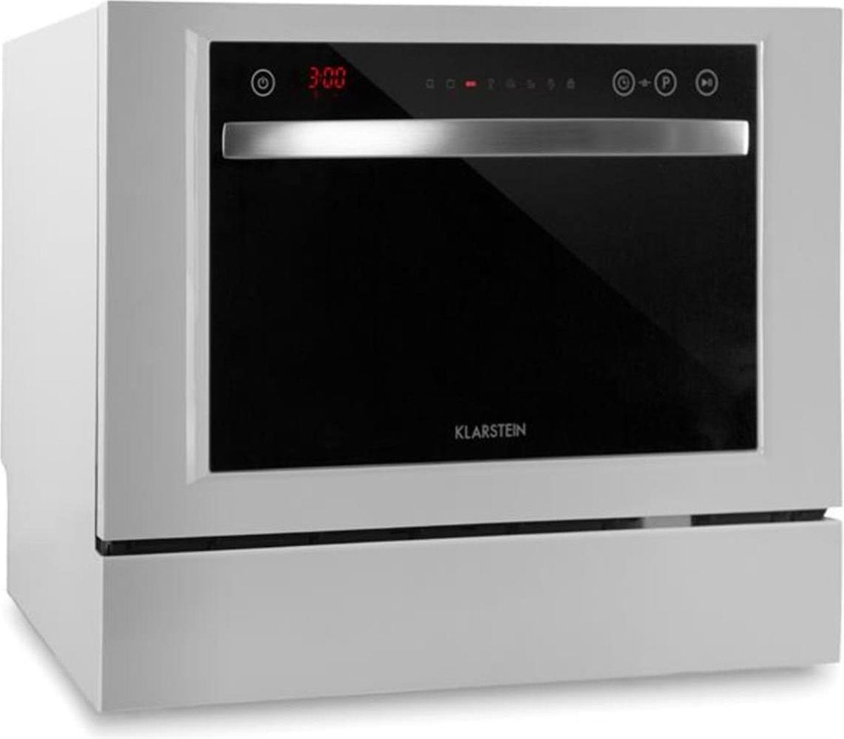 Klarstein Amazonia 6 Luminance - mini-afwasmachine met stijlvol glazen front - wit