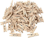 Wasknijpers mini | Wasknijpers hout | Mini knijpers | Foto clips | Foto knijpers | Kleine wasknijpers | Mini wasknijpers hout | Mini knijpertjes | Blank hout | 100 stuks | Able & Borret