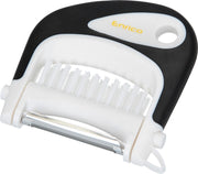 Dunschiller 3 in 1 Enrico Multi Peeler - Zwart - 8x9x2cm - Dunschiller Borstel en Ontpitter - Roestvrijstalen Schilmesje - Schiller mesje - Keukengerei - Aardappelschilmesjes - Keukenmessen