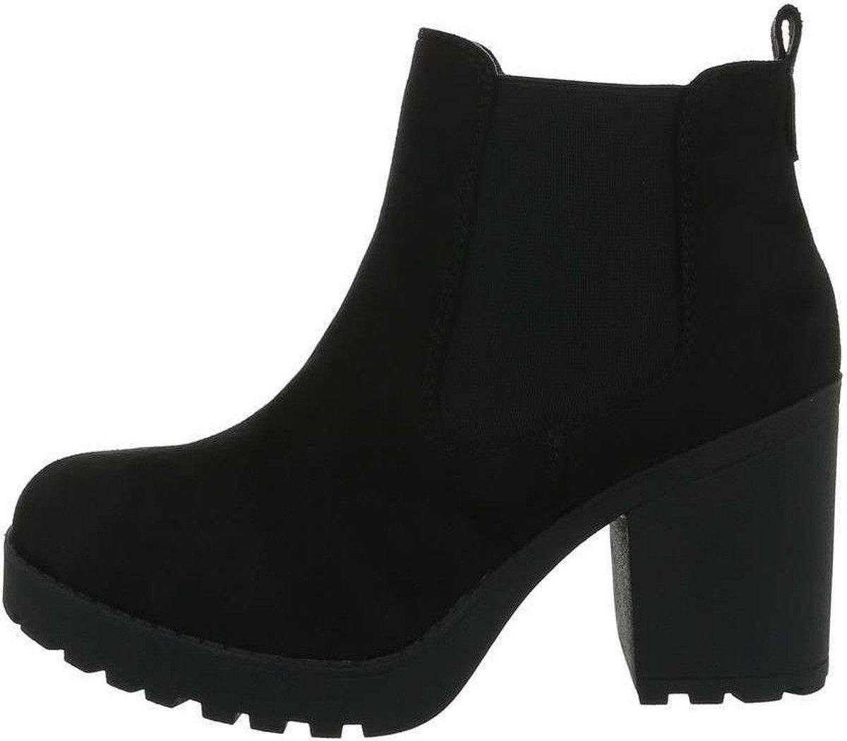 Chelsea boots suède met hak en rits Zwart / 37