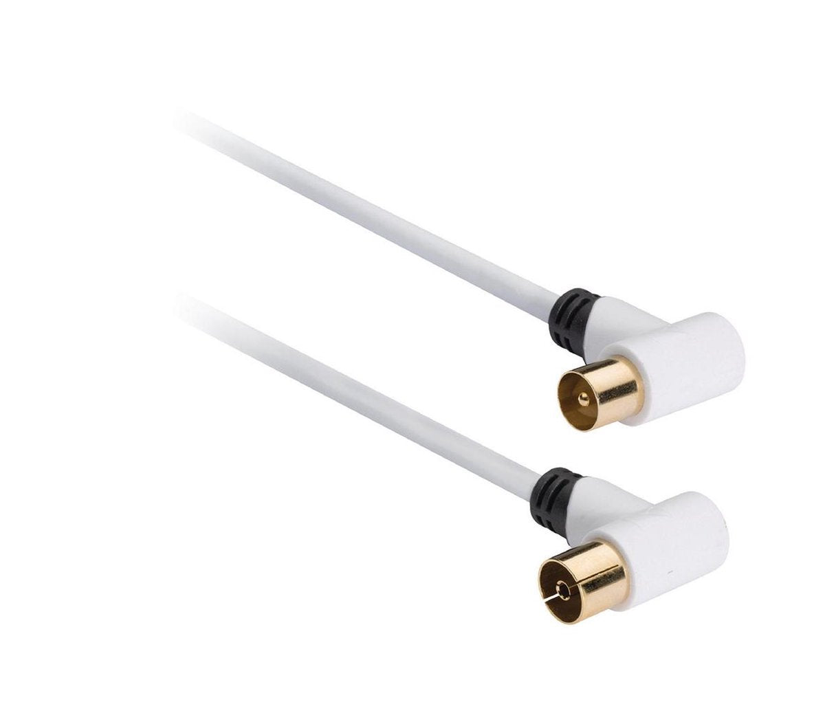 Coax cable 100 dB coax male angled - female angled 3.00 m white