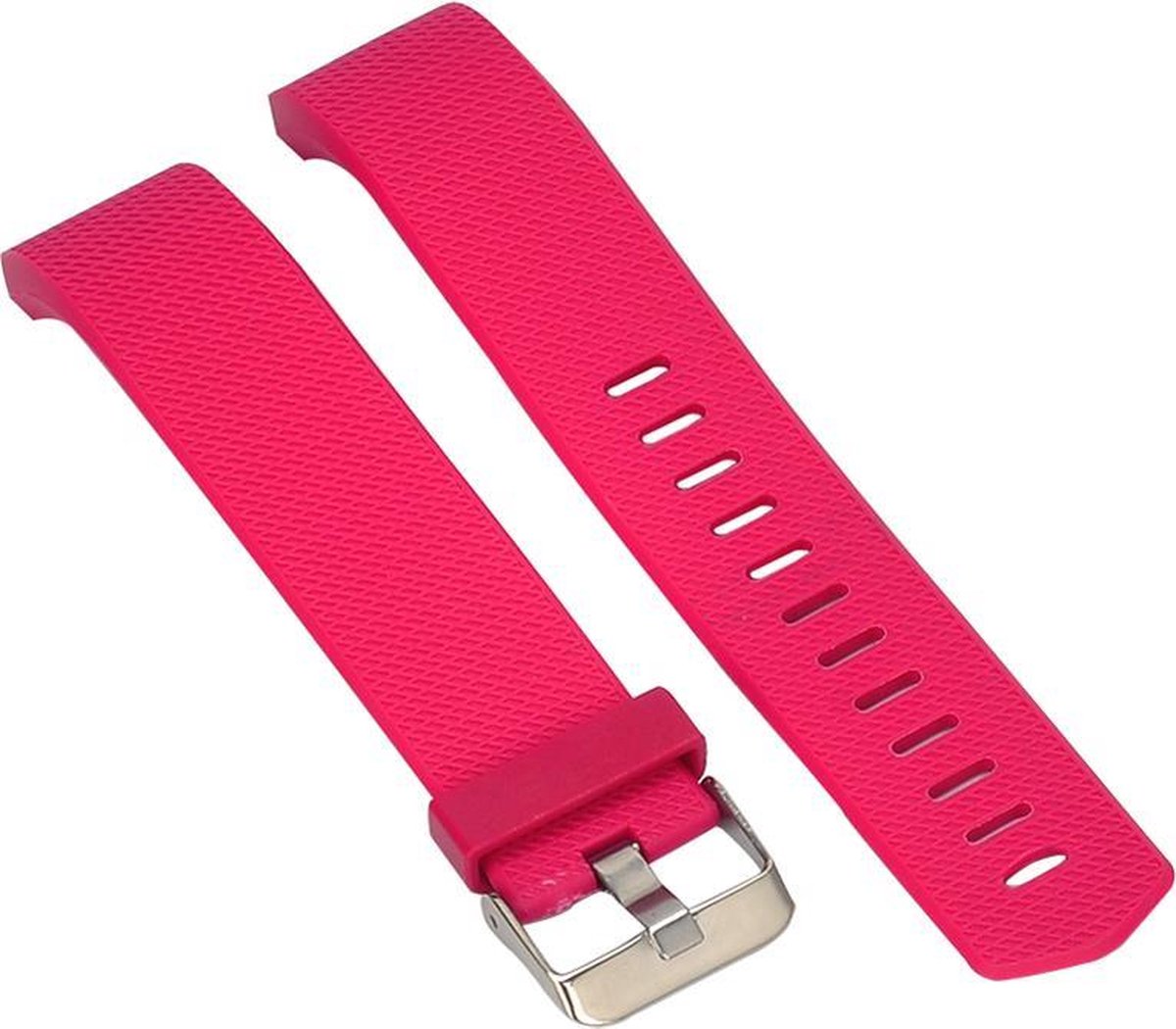 Donker Roze - Siliconen Armband voor Fitbit Charge 2 - Maat L