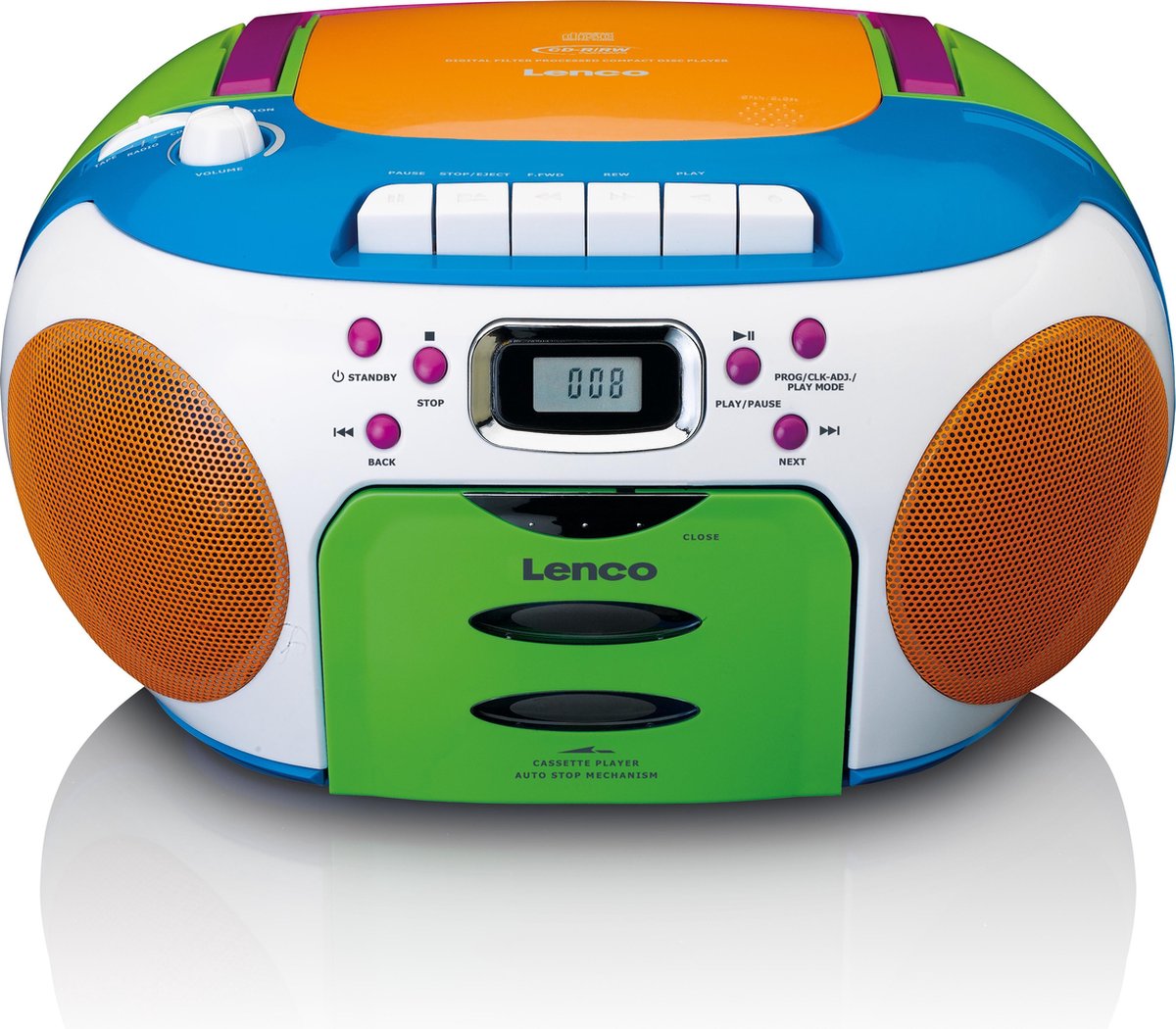 Lenco SCD-971 - Draagbare FM radio CD/Cassette speler - Kids