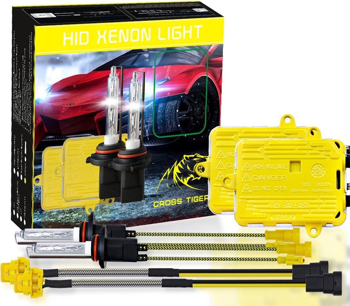Een set 9006 HB4 AC 12 V 55 W 5500LM IP65 Waterdichte Xenon Lamp 6000 K Auto Licht Koplamp HID Xenon Lamp Kit