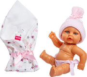 Berjuan Babypop Met Slaapzak Meisjes 25 Cm Wit/roze