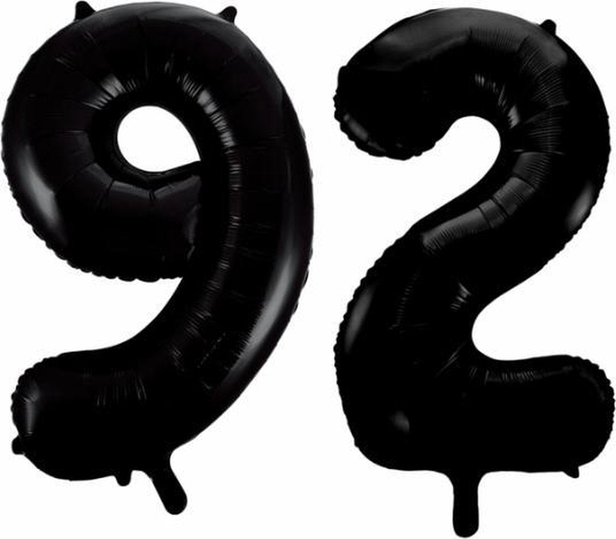 Folieballon 92 jaar zwart 86cm
