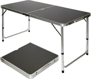 Inklapbare stabiele kampeertafel 120x60x70cm in hoogte verstelbare draagbare kofferformaat aluminium