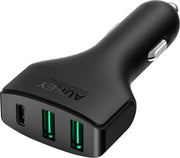 AUKEY CC-Y3 3-poorts Quick Charge 3.0 USB-auto-oplader voor smartphones en tablets