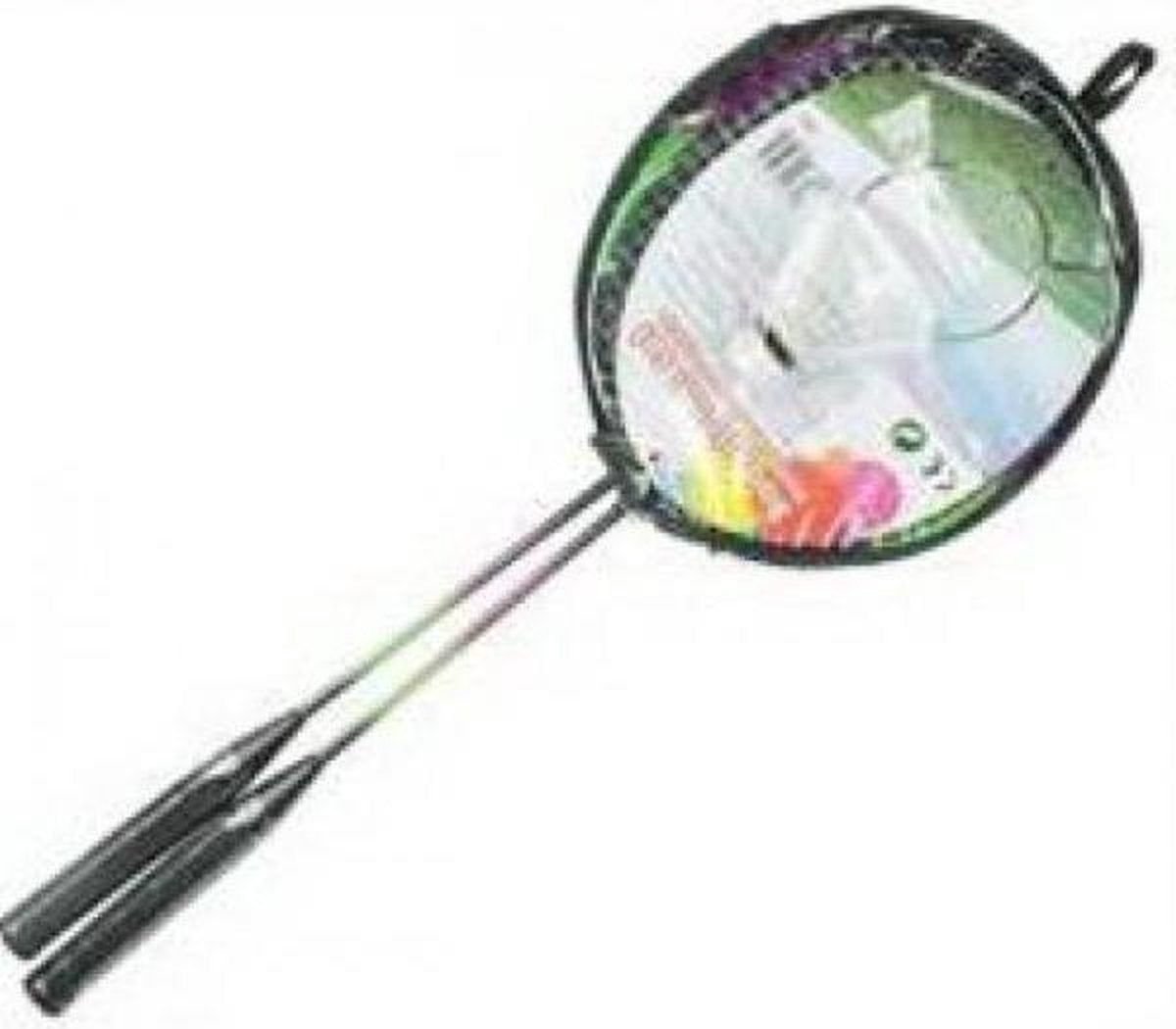 Badminton Set 2 rackets + 1 Shuttle in tas Playfun