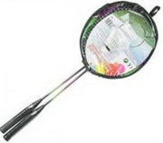 Badminton Set 2 rackets + 1 Shuttle in tas Playfun
