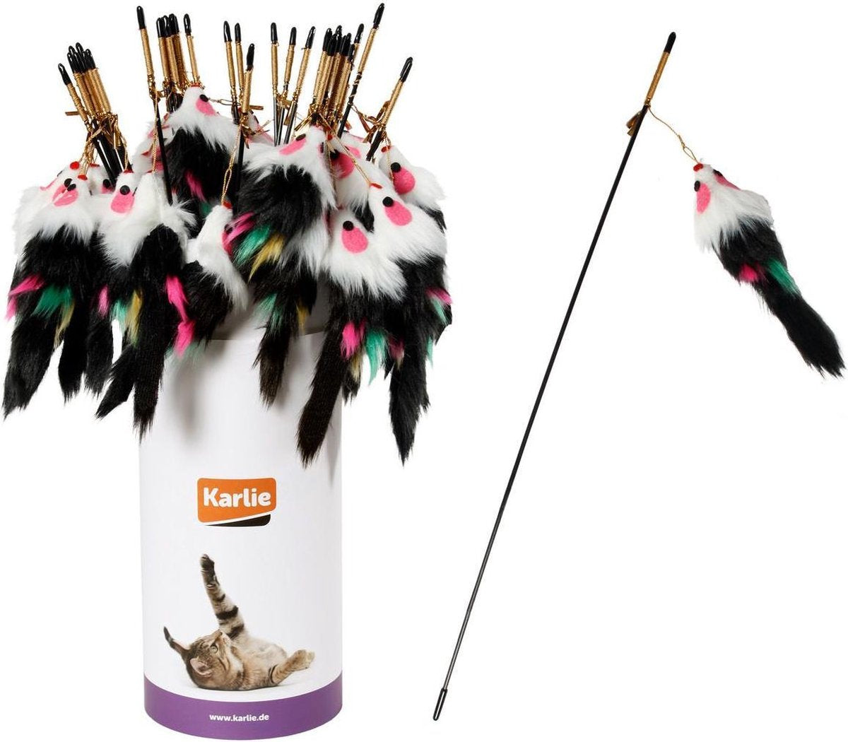 Cat dangler tube plush mouse