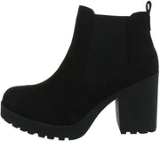 Chelsea boots suède met hak en rits Zwart / 41