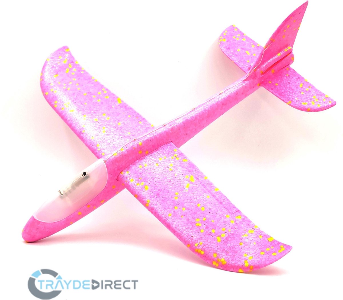 FULL LED Zweefvliegtuig XXL  ROZE| EXTRA GROOT 49CM | werpvliegtuig speelgoed foam |