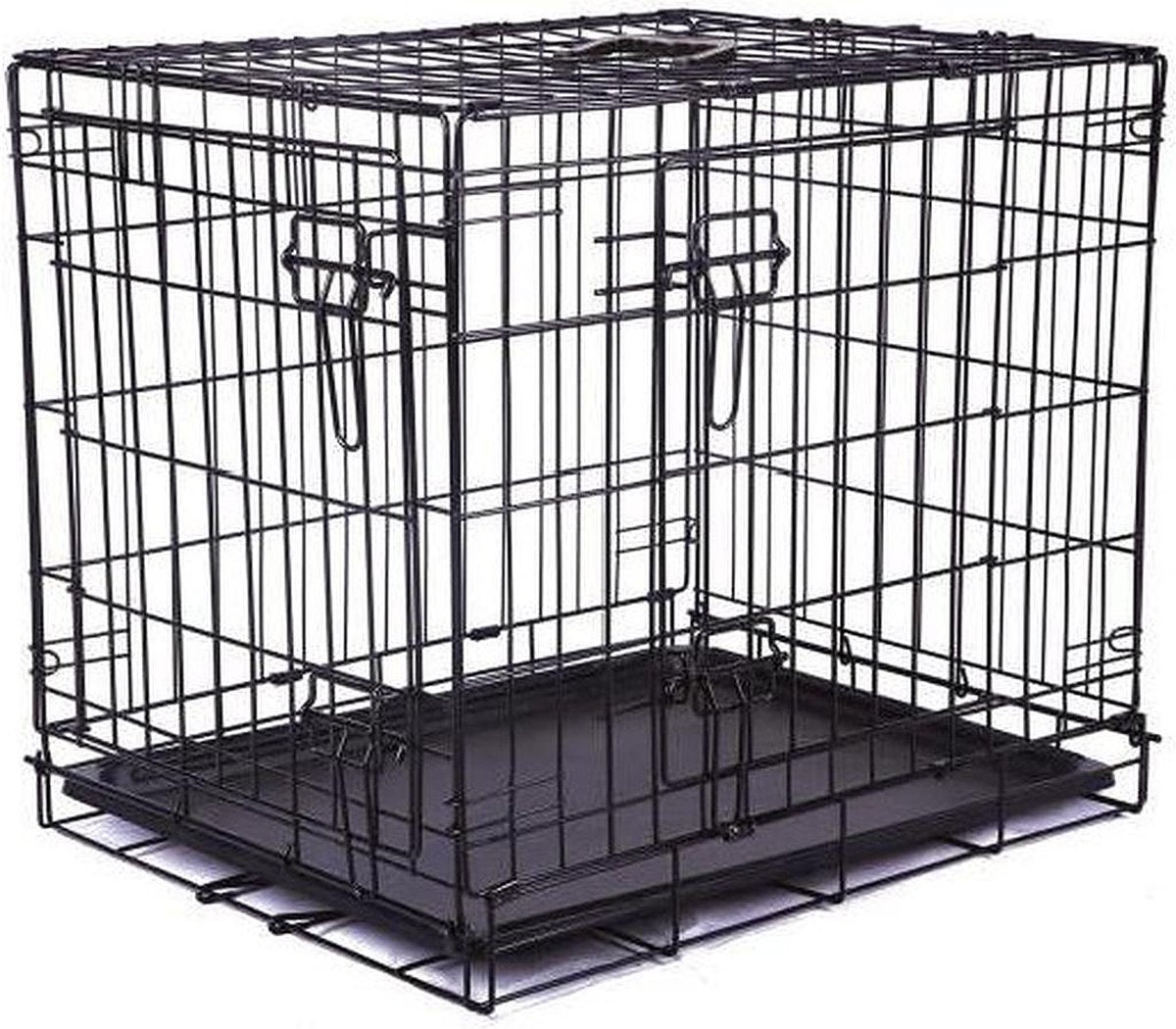 M-Pets 2-deurs Draadkooi- honden bench- zwart XXL 122x76x84cm
