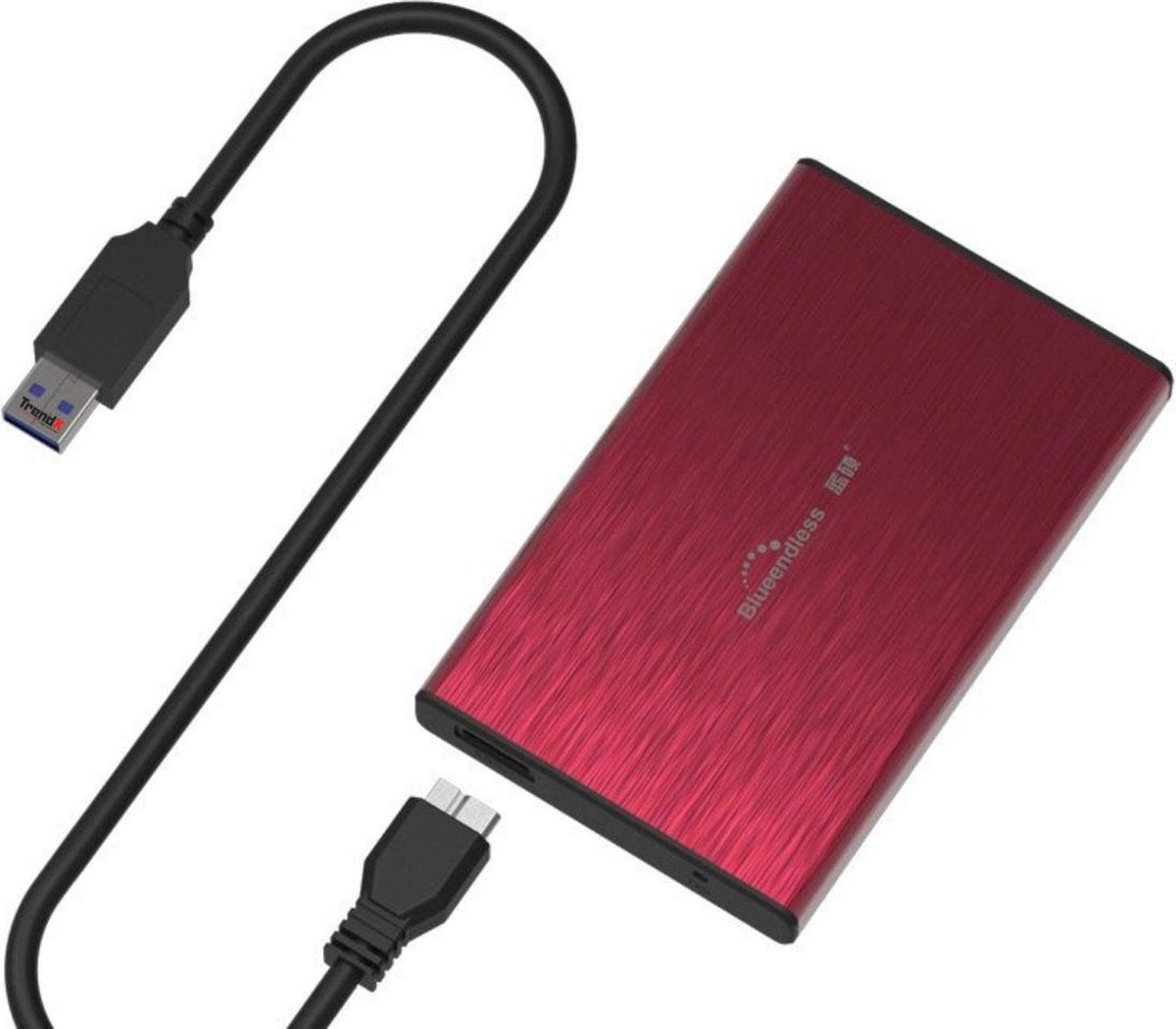 Harde Schijf Case met USB naar Sata 2.5 - HDD Behuizing - Schijf Doos voor Laptop - Rood