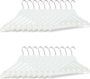 Kledinghangers | Set van 80 stuks | Esdoornhout | Wit | Met draaibare haak