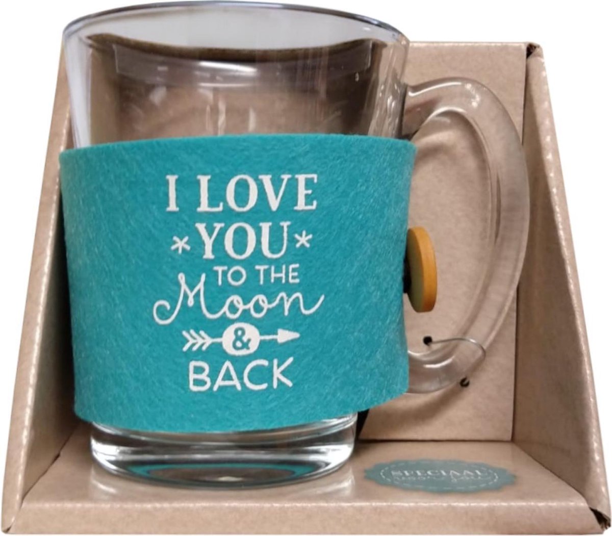 Tijd voor thee - Theeglas - I love you to the moon and back