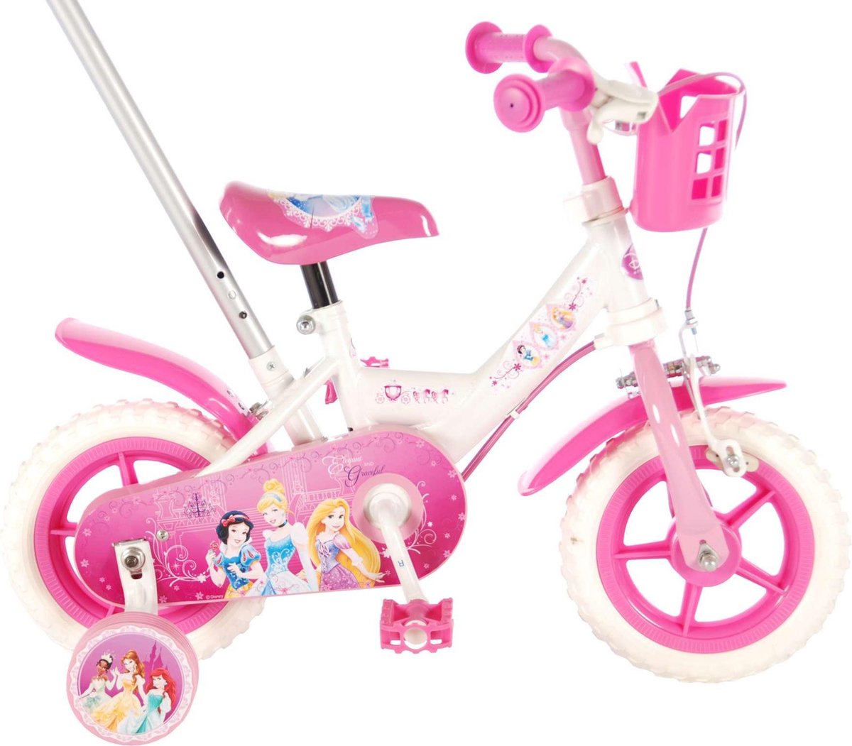 Volare Disney Princess Kinderfiets - Meisjes - 10 inch - Roze/Wit