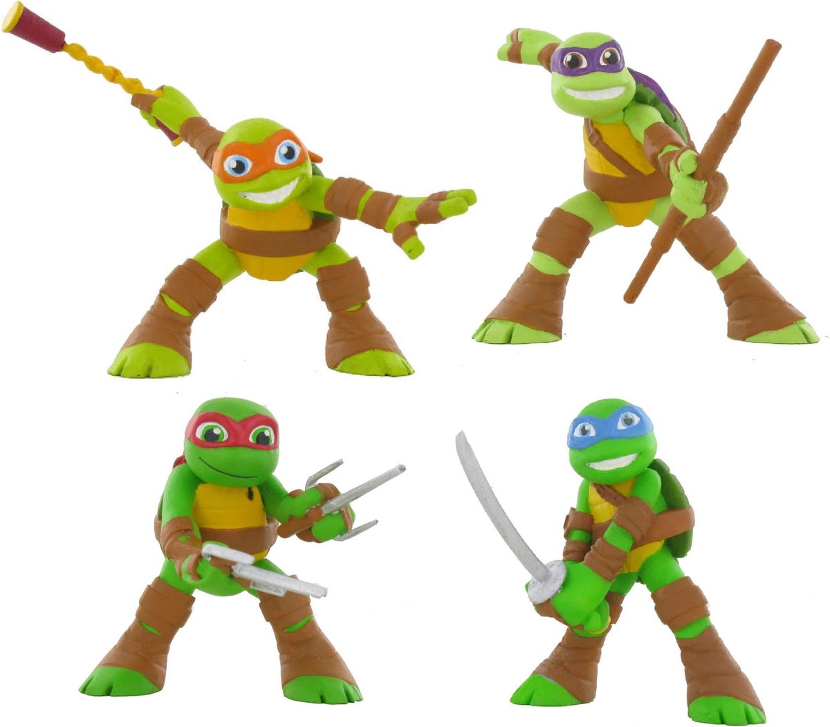 4 x Ninja Turtles Comansi speelset (+- 7