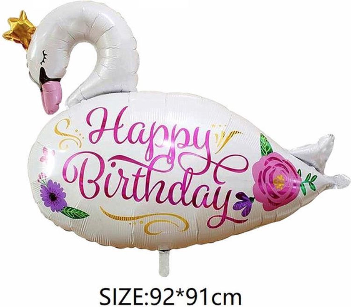 Folieballon GROTE Zwaan Happy Birthday (31198)